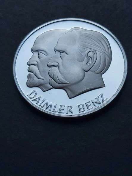 Escoines Koleksiyon 1886 Daimler-Benz 25 Gram Gümüş (999) Mercedes-Benz 100. Yılı Hatıra Madalyon - Resim 4