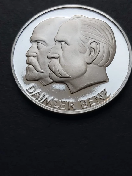 Escoines Koleksiyon 1886 Daimler-Benz 25 Gram Gümüş (999) Mercedes-Benz 100. Yılı Hatıra Madalyon - Resim 2