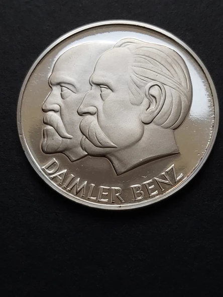 Escoines Koleksiyon 1886 Daimler-Benz 25 Gram Gümüş (999) Mercedes-Benz 100. Yılı Hatıra Madalyon - Resim 8