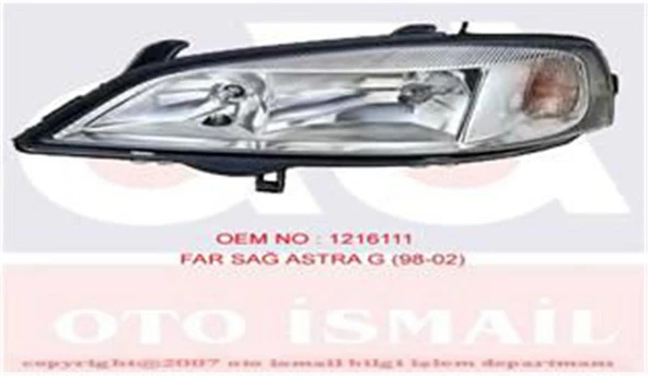 Far Sağ Opel  Astra G (98=09)