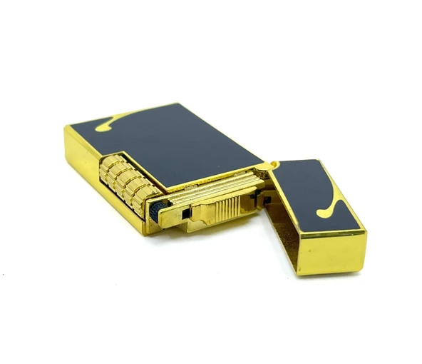 Dupont Tarzı Metal Çakmak Soft Flame Mum Alev - Black Gold - 4