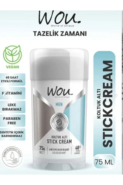 Wou Koltuk Altı Stick For Men - 75 gr