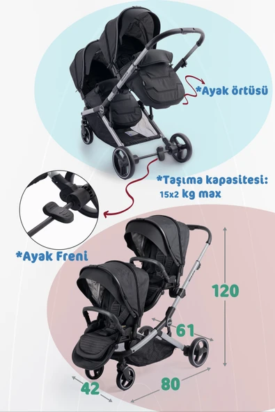 Prego Ibiza Pro Travel Bebek Arabası + 2 Adet Puset Dahil Tam Set - 2