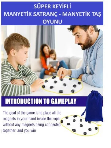 Süper Keyifli Manyetik Satranç-20 Taşlı Manyetik(Güçlü) Taş Oyunu - 2
