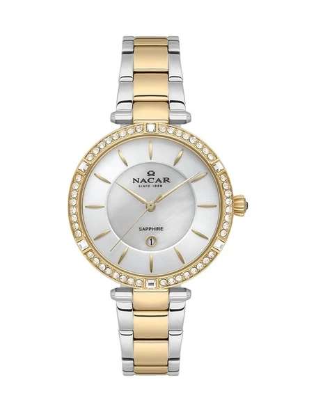 Nacar Nc34-39b662-csms Quartz Çelik Altın/gri 33 Mm Kadın Kol Saati - 6