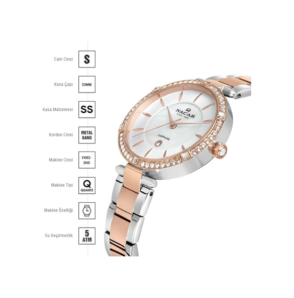 Nacar Nc34-39b662-esms Kadın Kol Saati - 5