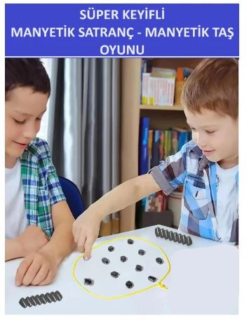 Süper Keyifli Manyetik Satranç-20 Taşlı Manyetik(Güçlü) Taş Oyunu - 3