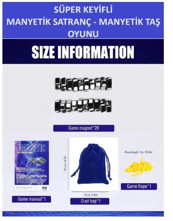 Süper Keyifli Manyetik Satranç-20 Taşlı Manyetik(Güçlü) Taş Oyunu - 6