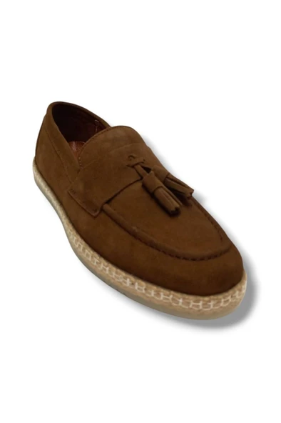 Cakgo 323-25 Hakiki Süet Deri Fiyonk Püsküllü Loafer Erkek Ayakkabı