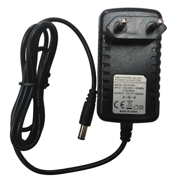 12V 1.2A Modem ve Arduino Uyumlu Plastik Kasa Priz Tipi Adaptör DQ-1220A ürün görseli