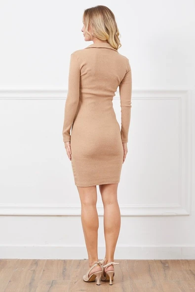 Polo Yaka Kısa Elbise - 6