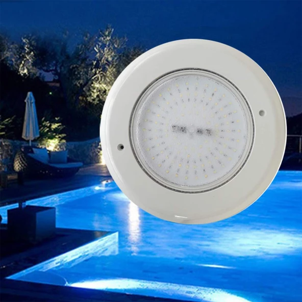Midi Havuz Sıva üstü Led Aydınlatma Ampülü lamba Doğal Beyaz A-1208 9W 12V IP68 - Resim 8