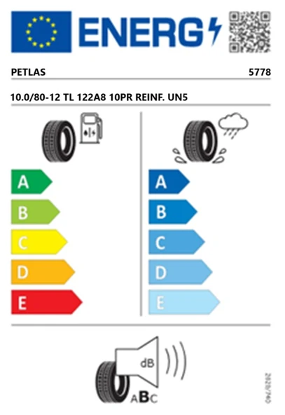 Petlas 10.0/80-12 TL 122A8 10PR REINF. UN5 Balya Makinesi Lastiği (Üretim Tarihi:2025) - Resim 2