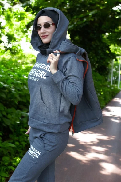 Kışlık Şık Rahat Üçlü Kadın Eşofman Takımı - Resim 7