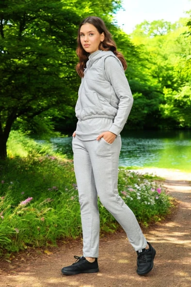 Günlük Kışlık Sevgili Kombini Üçlü Kadın Takım - Resim 3