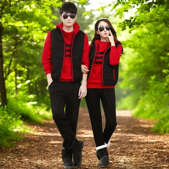 Günlük Kışlık Sevgili Kombini Tekli Erkek Eşofman Takımı - Resim 5