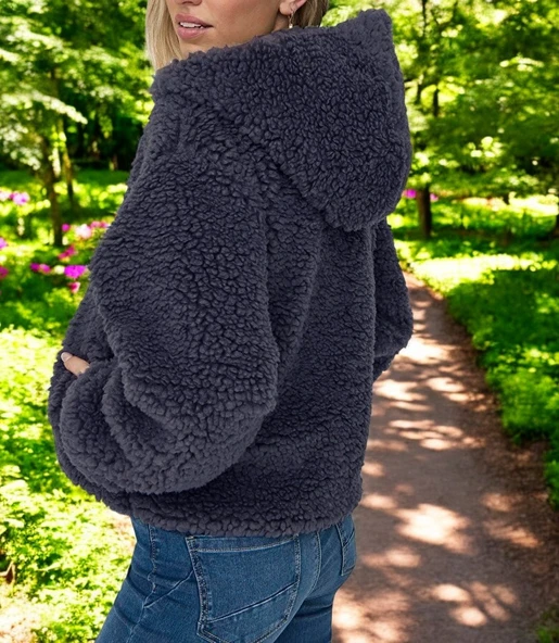 Kışlık Özel Tasarım Peluş Ceket - 2