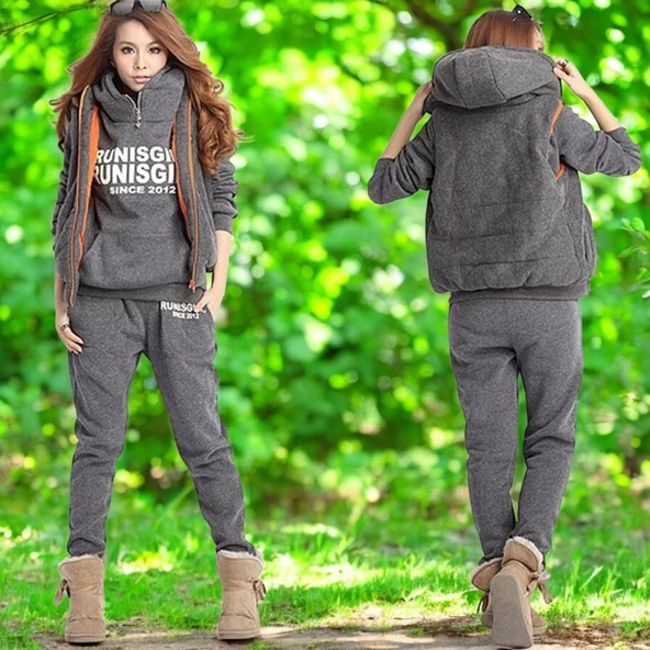 Kışlık Rahat Üçlü Eşofman Takımı ürün görseli 1