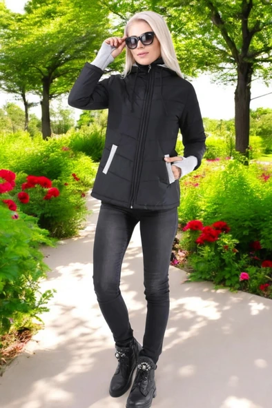 Su Geçirmez Günlük Kısa Rahat Şişme Kadın Mont ürün görseli