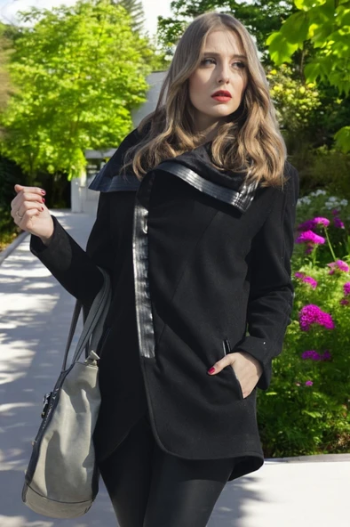 Kışlık Kaşmir Yaka Kaşe Kadın Kaban ürün görseli 1