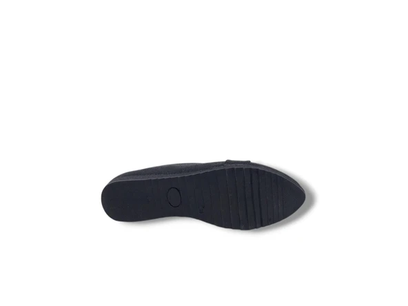 Zerhan 458 Kadın Siyah Taşlı Pırıltılı Babet Ayakkabı - Resim 5