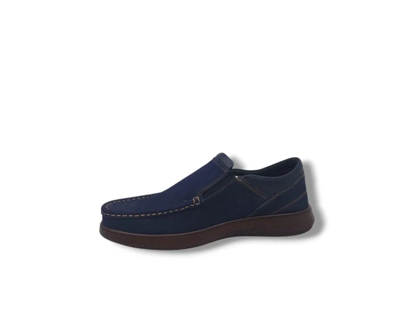 Banner 241 Erkek Lacivert Nubuk Hakiki Deri Loafer Ayakkabı - Resim 3