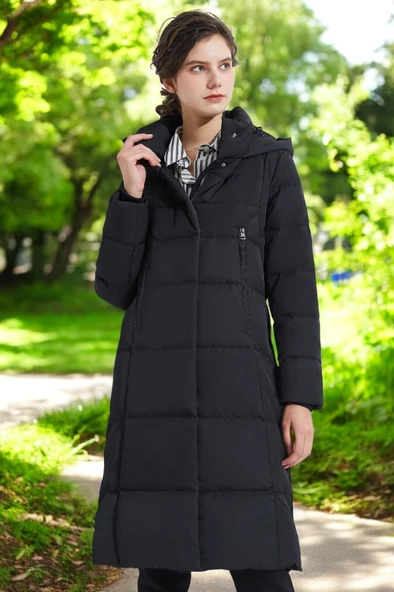 Kışlık Fermuar Detaylı Su Geçirmez Şişme Kadın Mont ürün görseli