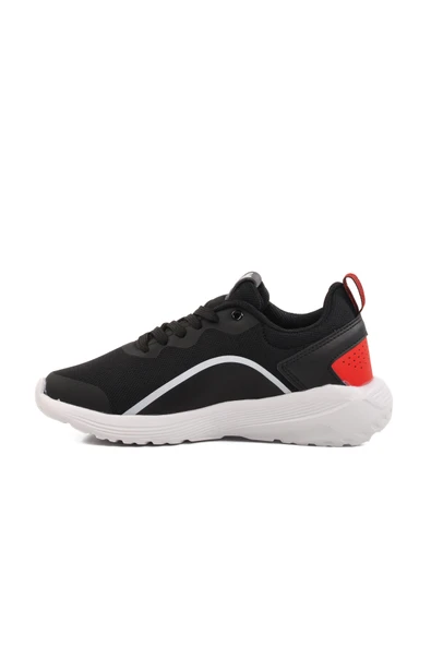 Walkway Siyah Beyaz Fileli Hafif Unisex Spor Ayakkabı Dera 640 G - 2