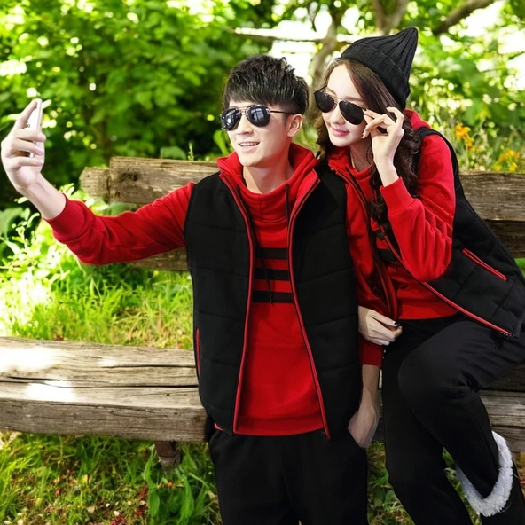 Günlük Kışlık Sevgili Kombini Tekli Erkek Eşofman Takımı - Resim 9