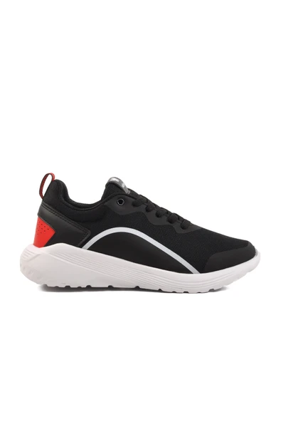 Walkway Siyah Beyaz Fileli Hafif Unisex Spor Ayakkabı Dera 640 G
