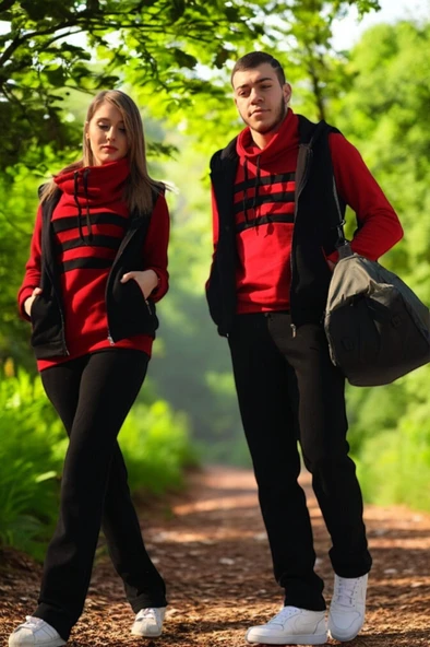 Günlük Kışlık Sevgili Kombini Tekli Erkek Eşofman Takımı ürün görseli 1