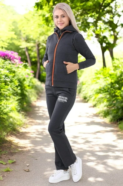 Kışlık Şık Rahat Üçlü Eşofman Takımı - Resim 3