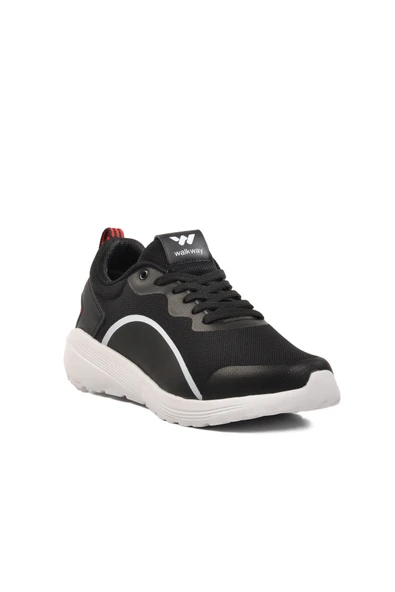 Walkway Siyah Beyaz Fileli Hafif Unisex Spor Ayakkabı Dera 640 G - 3