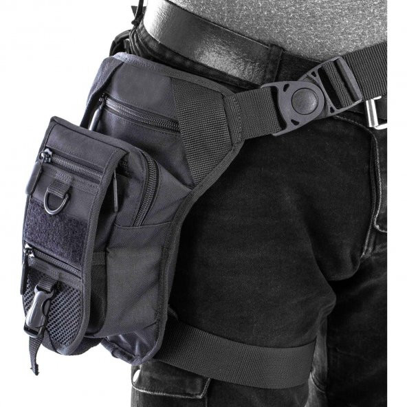 Bel ve Bacak Çantası Tabanca Bölmeli Tactical Siyah 8683255007011 - 2