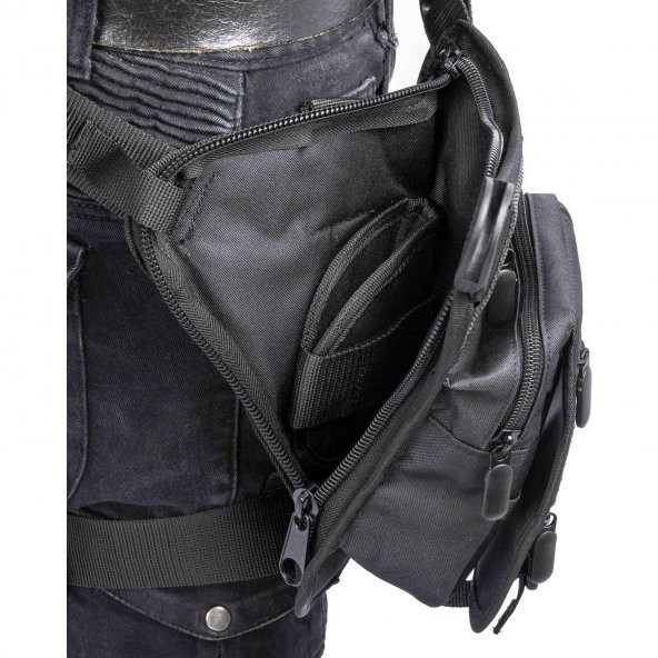 Bel ve Bacak Çantası Tabanca Bölmeli Tactical Siyah 8683255007011 - 3