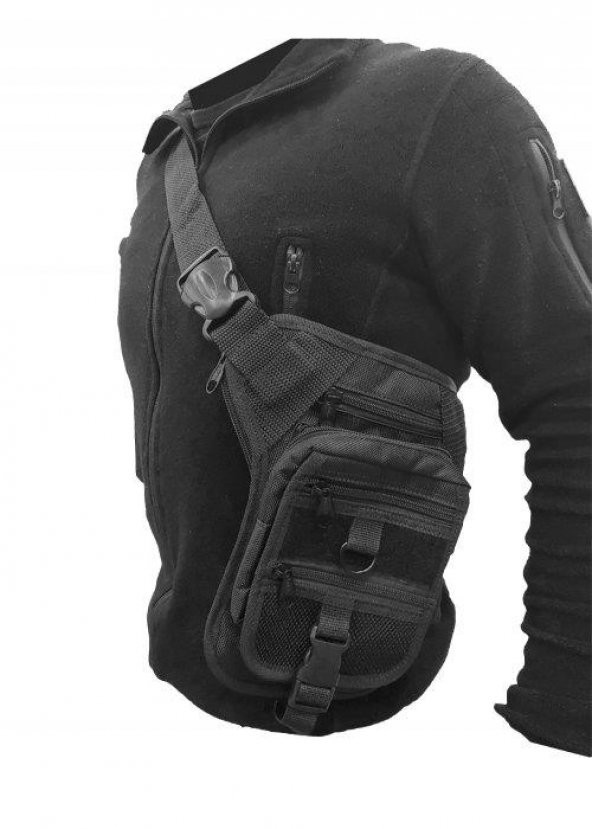 Bel ve Bacak Çantası Tabanca Bölmeli Tactical Siyah 8683255007011 - 4