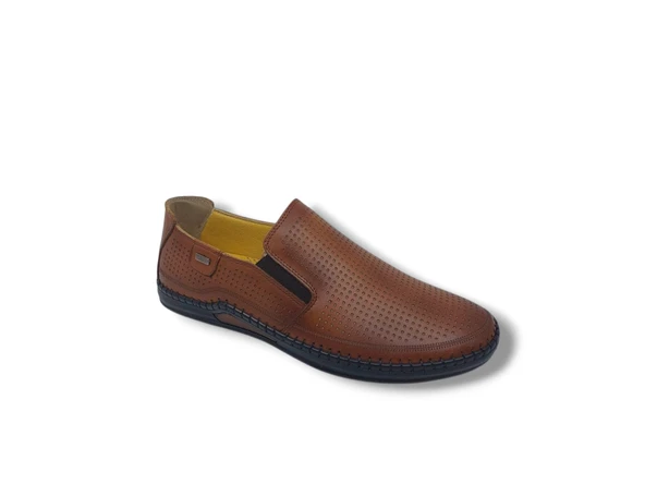 Zerhan 1002 Erkek Taba Hakiki Deri Loafer Ayakkabı - 4