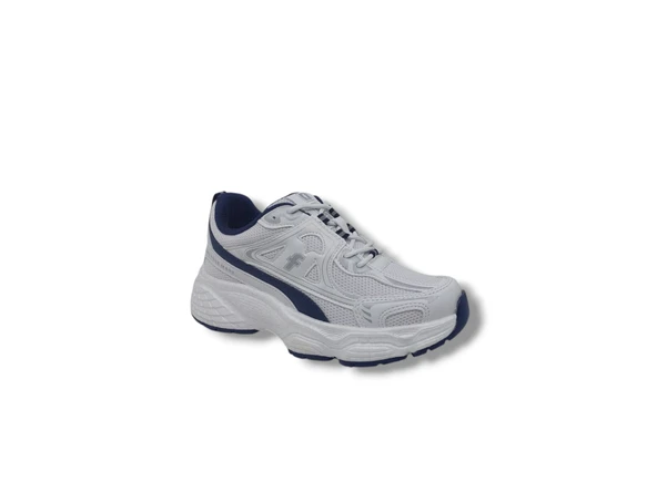 Flet 329 Kadın Beyaz File Yürüyüş Koşu Kalın Taban Spor Ayakkabı - Resim 2