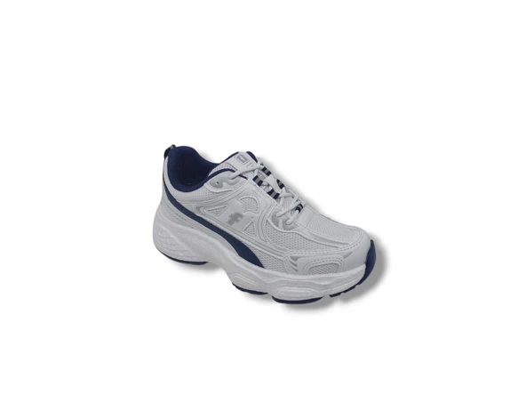 Flet 329 Kadın Beyaz File Yürüyüş Koşu Kalın Taban Spor Ayakkabı - Resim 4