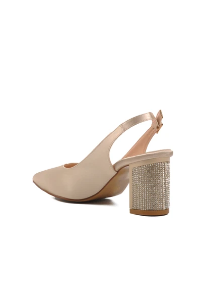 Ayakmod Altın Kalın Topuk Kadın Topuklu Ayakkabı 357128 Z - 4