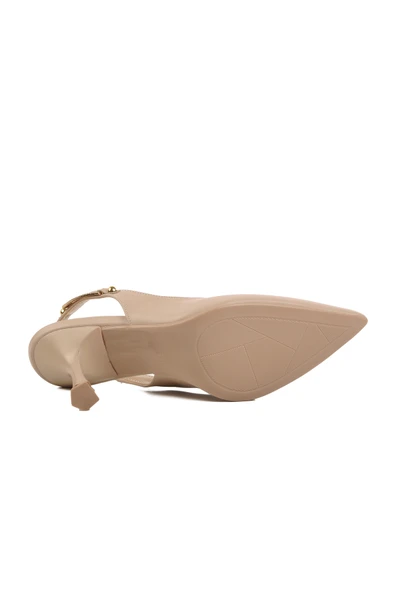 Ayakmod Bej İnce Topuklu Kadın Abiye Ayakkabı 248186 Z - 5