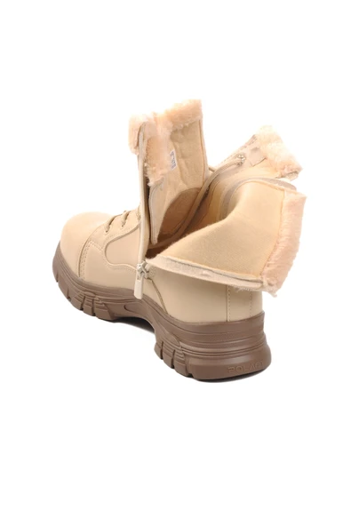 Ayakmod Bej-Vizon İçi Polarlı Kadın Bot 24072 Z - 4