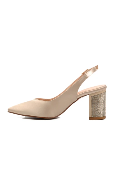 Ayakmod Altın Kalın Topuk Kadın Topuklu Ayakkabı 357128 Z - 2