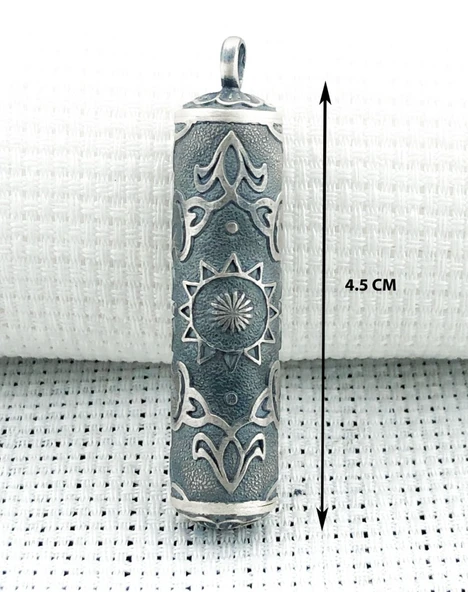 Silindir 925 Ayar Cevşen Muska Kabı Kolye - Resim 4