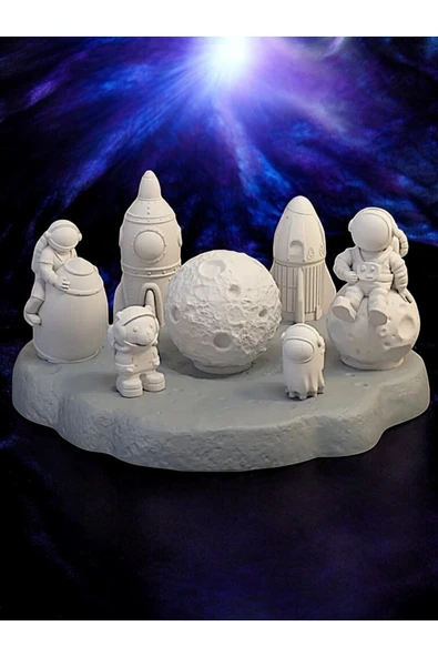 sharp&art Sevimli Kahramanlar Uzayda Taş Boyama Seti-okul Ve Ev Etkinliği...12 Renk Boya... - 2