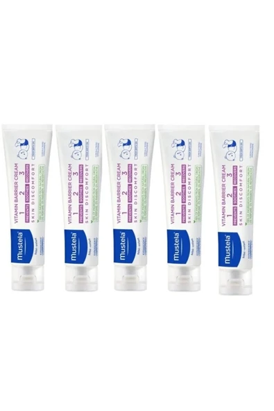Mustela Vitamin Barrier 1.2.3 Pişik Kremi 100 ml 5 Adet