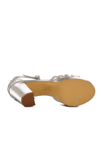 Ayakmod Gümüş Platform Topuk Kadın Abiye Ayakkabı 655386 Z - 5