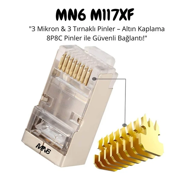 MN6 M117XF Cat6 jack/140 Adet-Metal EZ/Yeni Nesil rj45 cat6-8P/8C AÇIK UÇLU/Cat6 Konnektör - 2