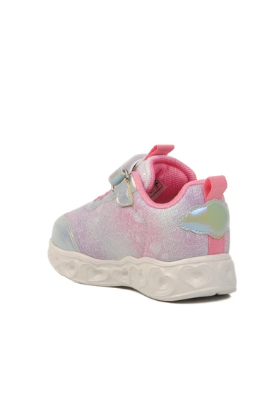 Ayakmod Gümüş Cırtlı Işıklı Kız Çocuk Spor Ayakkabı Yuki B - 4