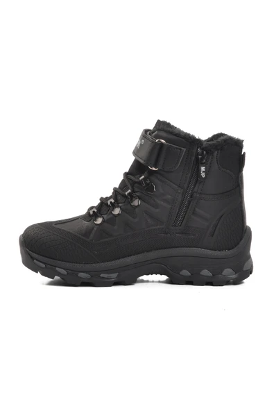 Ayakmod Siyah Unisex Cırtlı Kürklü Çocuk Bot 1831 F - 2